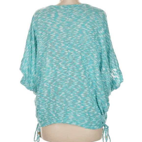 Easel Batwing (Dolman) Sleeve Top Ruched sides with bead accents - Picture 2 of 5